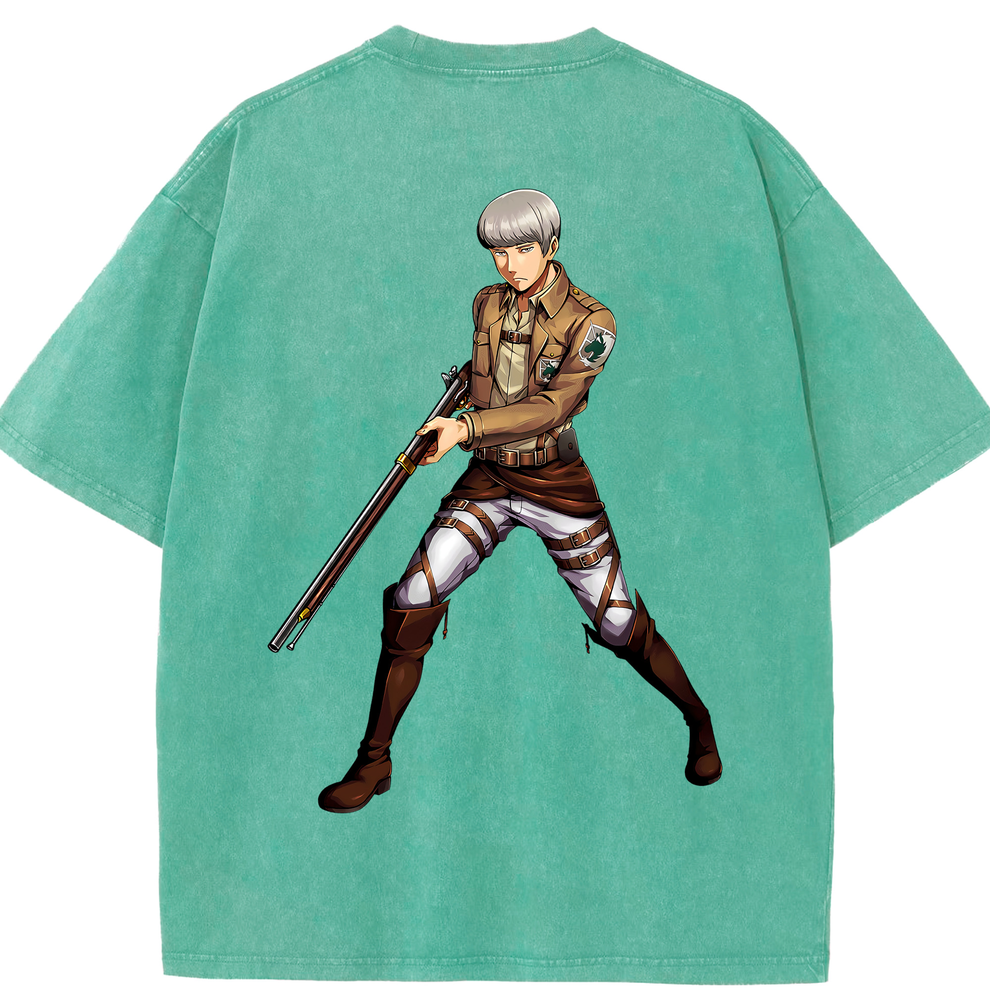 （画像用） 進撃の巨人 Attack on Titan 綿100% ヴィンテージ風 半袖Tシャツ（背面プリント）